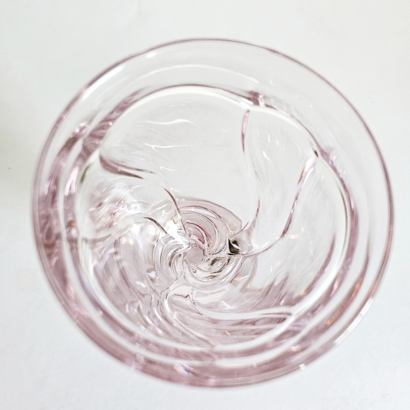 Vintage Noritake 1985 Sweet Swirl Clear Pink Water Goblet Iced Tea Glass - Picture 4 of 7